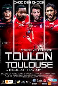 Top14: Toulon / Toulouse Stade Vélodrome samedi 29 mars 20H45