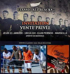 Vente privée Classic All Blacks au club Pernod